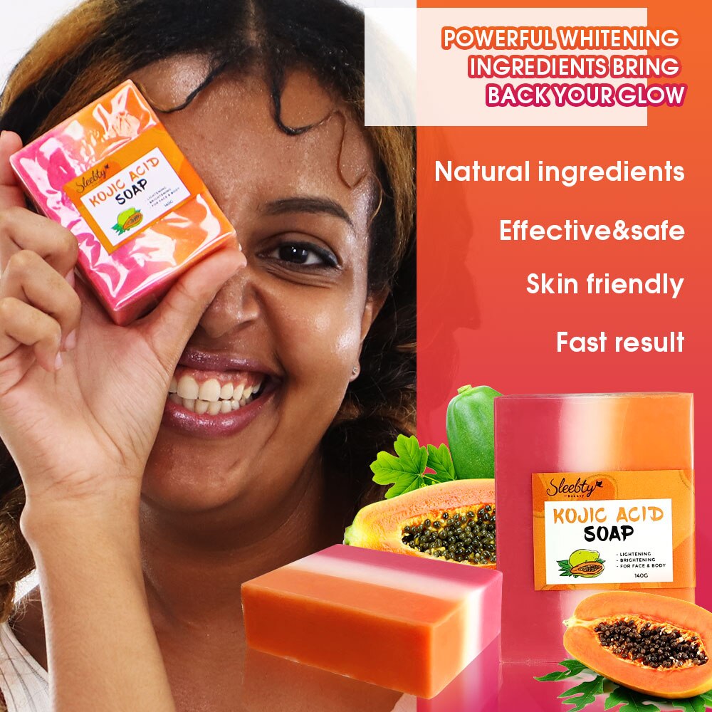 Papaya Glutathione Kojic Acid Soap for Natural Skin Lightening