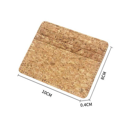 Natural Cork Wallet - Men's and Women's Fashion ID Business Card Holder and Mini Money Bag