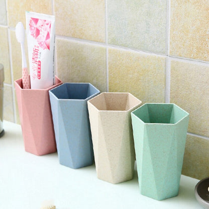 Eco-Friendly Wheat Straw Diamond Toothbrush Cup Couple Set