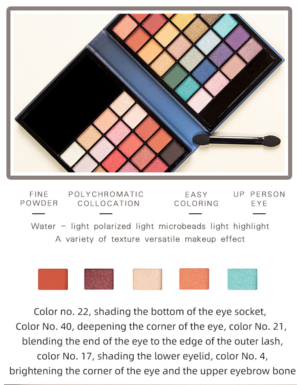 Matte Vegan Eye Eyeshadow Palette - 48 Colors Portable Small Eyeshadow Palette with Mirror