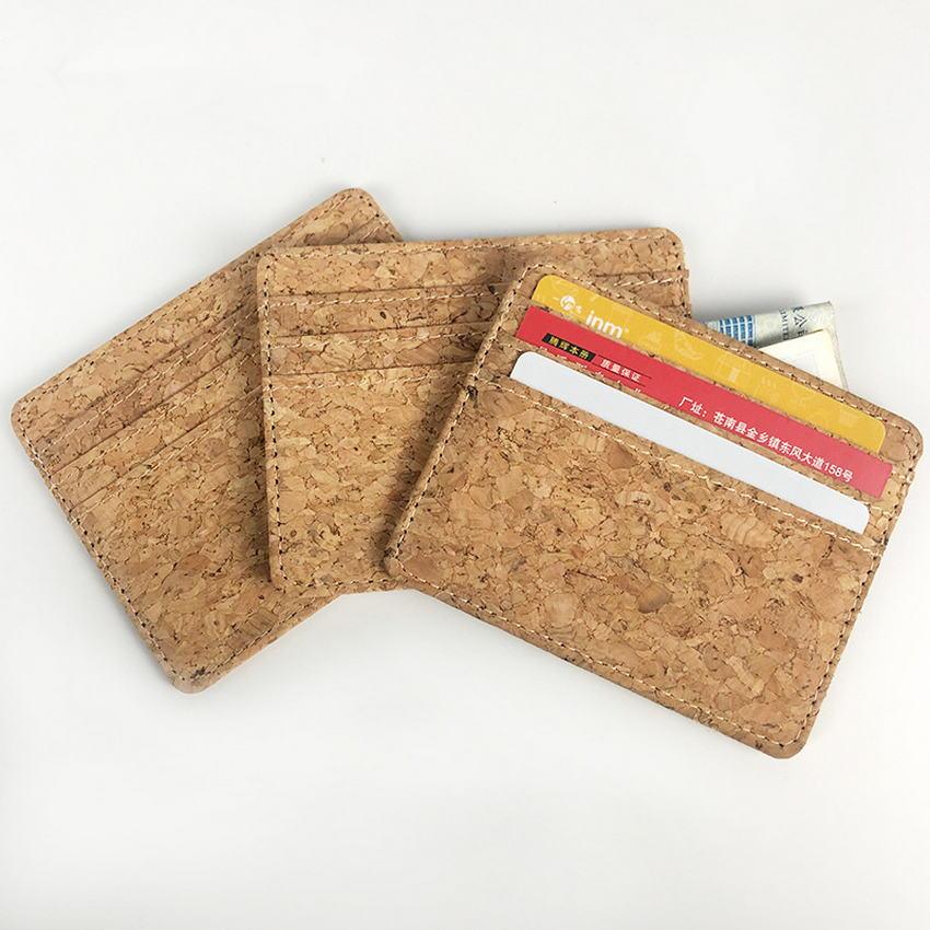 Natural Cork Wallet - Men's and Women's Fashion ID Business Card Holder and Mini Money Bag