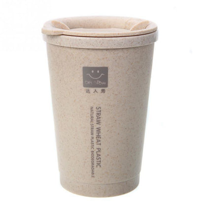 Biodegradable Wheat Straw Coffee Cup with Lid - 280ml