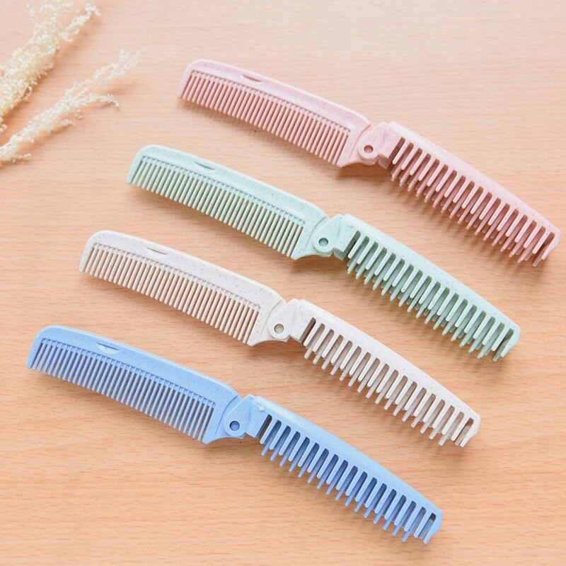 Portable Anti-Static Wheat Straw Hair Brush Comb - Travel Styling Tool