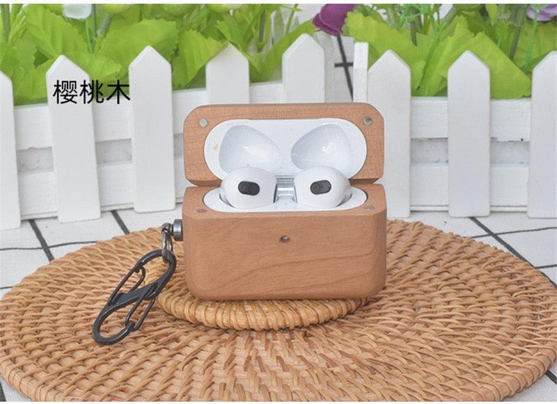 For Airpods Pro Case Wood For Airpods 3 / 2 / Pro Case Natural Bamboo Cases Apple AirPods Case Walnut Wooden Cases - Earth Thanks - For Airpods Pro Case Wood For Airpods 3 / 2 / Pro Case Natural Bamboo Cases Apple AirPods Case Walnut Wooden Cases - natural, vegan, eco-friendly, organic, sustainable, bamboo, biodegradable, natural, non-toxic, office supplies, plastic-free, vegan, wood, wooden