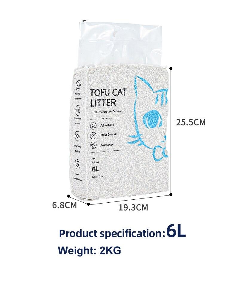 Biodegradable Dust-Free Clumping Flushable Cat Litter - Natural Tofu and Green Tea Formula