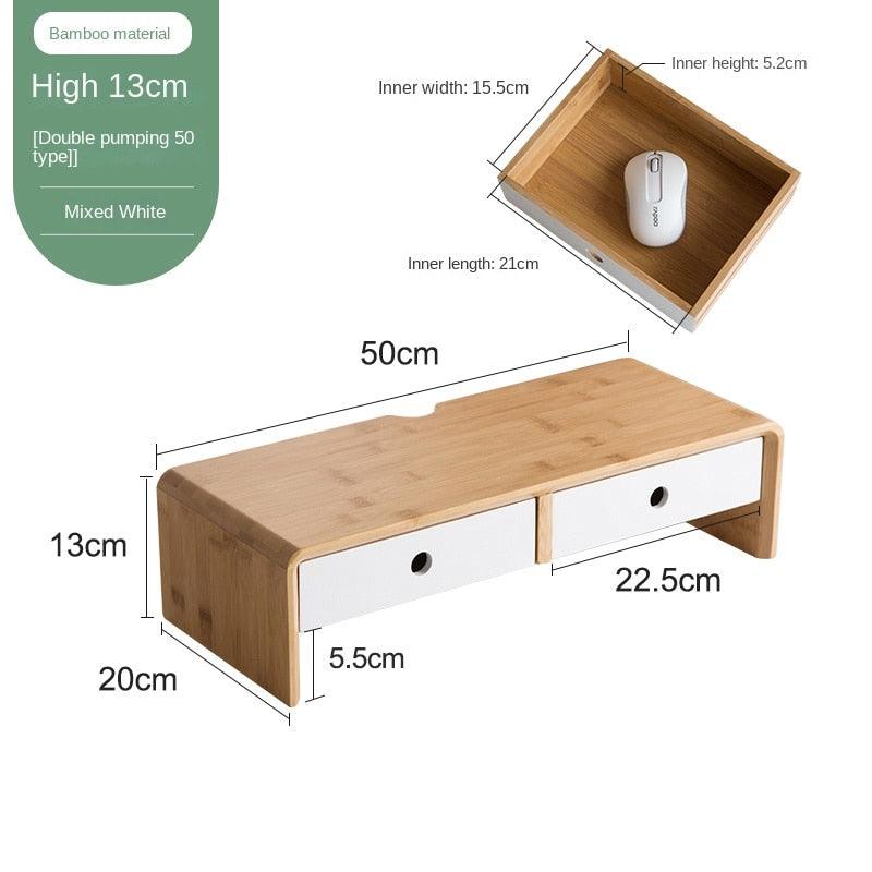 Computer Riser Display Desktop Drawer Storage Box Desk Shelf Notebook Monitor Stand - Earth Thanks - Computer Riser Display Desktop Drawer Storage Box Desk Shelf Notebook Monitor Stand - natural, vegan, eco-friendly, organic, sustainable, apple accessories, biodegradable, computer accessories, electronic, fashionable, laptop accessories, Mac accessories, MacBook accessories, natural, non-toxic, office, pc accessories, plastic-free, tech, technology, trendy, vegan