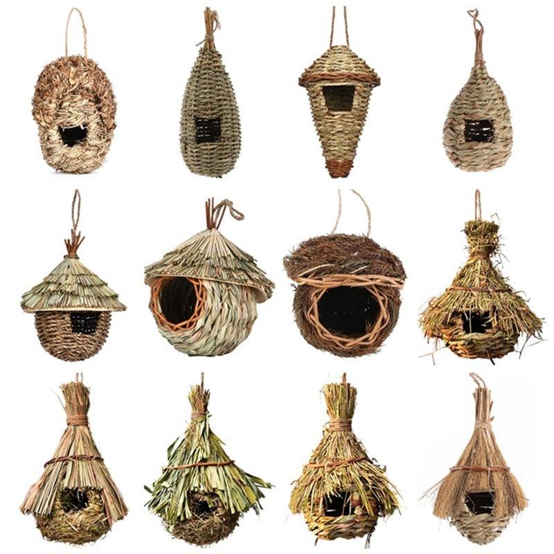 Handmade Hanging Bird House - Natural Grass Fiber Finch Nest Hut for Outdoor Use - Earth Thanks - Handmade Hanging Bird House - Natural Grass Fiber Finch Nest Hut for Outdoor Use - natural, vegan, eco-friendly, organic, sustainable, attractive, biodegradable, bird house, cage, durable, finch, garden, grass fiber, hand-made, handcrafted, handicraft, handicrafts, handmade, hanging, hideaway, hut, natural, nature, nest, non-toxic, outdoor, plant, plant-based, plastic-free, seeds, shelter, vegan