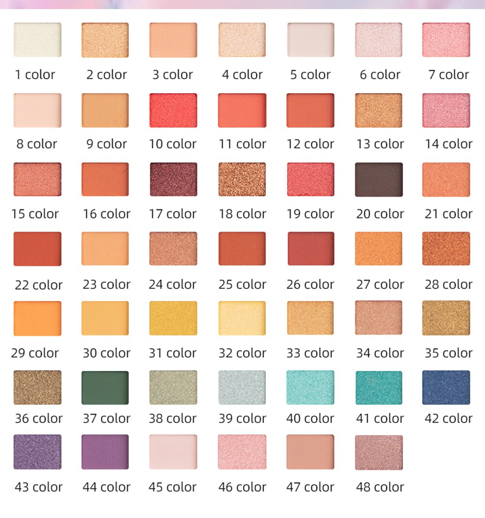 Matte Vegan Eye Eyeshadow Palette - 48 Colors Portable Small Eyeshadow Palette with Mirror