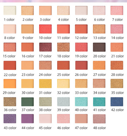 Matte Vegan Eye Eyeshadow Palette - 48 Colors Portable Small Eyeshadow Palette with Mirror