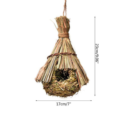 Handmade Hanging Bird House - Natural Grass Fiber Finch Nest Hut for Outdoor Use - Earth Thanks - Handmade Hanging Bird House - Natural Grass Fiber Finch Nest Hut for Outdoor Use - natural, vegan, eco-friendly, organic, sustainable, attractive, biodegradable, bird house, cage, durable, finch, garden, grass fiber, hand-made, handcrafted, handicraft, handicrafts, handmade, hanging, hideaway, hut, natural, nature, nest, non-toxic, outdoor, plant, plant-based, plastic-free, seeds, shelter, vegan