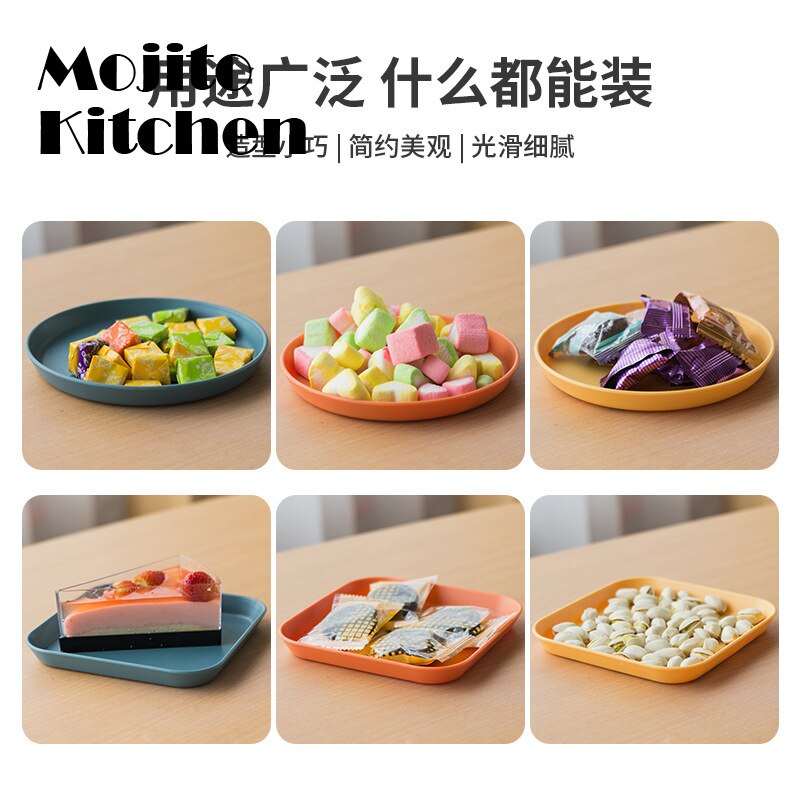 Wheat Straw Small Plate Snack Dish Bowl Kitchen Tool - 8pcs/Set