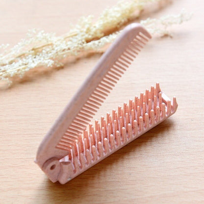 Portable Anti-Static Wheat Straw Hair Brush Comb - Travel Styling Tool