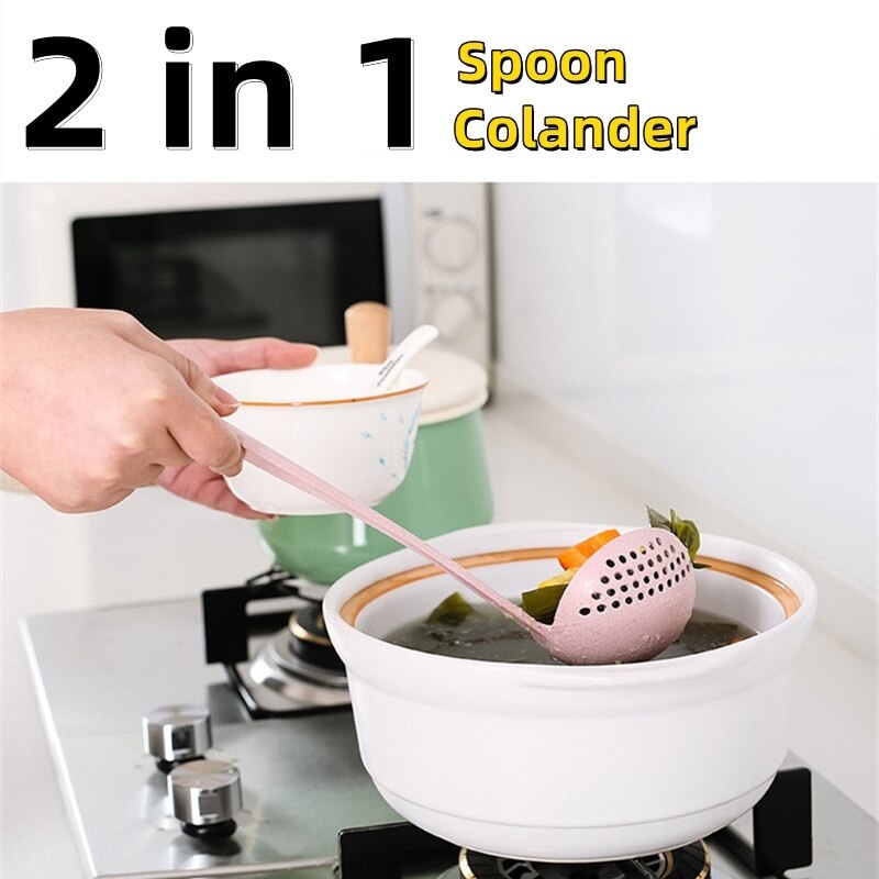 2-in-1 Wheat Straw Soup Spoon & Colander