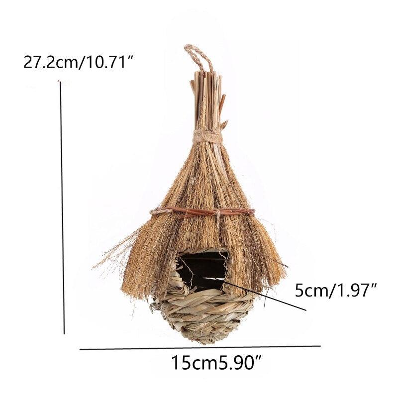 Handmade Hanging Bird House - Natural Grass Fiber Finch Nest Hut for Outdoor Use - Earth Thanks - Handmade Hanging Bird House - Natural Grass Fiber Finch Nest Hut for Outdoor Use - natural, vegan, eco-friendly, organic, sustainable, attractive, biodegradable, bird house, cage, durable, finch, garden, grass fiber, hand-made, handcrafted, handicraft, handicrafts, handmade, hanging, hideaway, hut, natural, nature, nest, non-toxic, outdoor, plant, plant-based, plastic-free, seeds, shelter, vegan