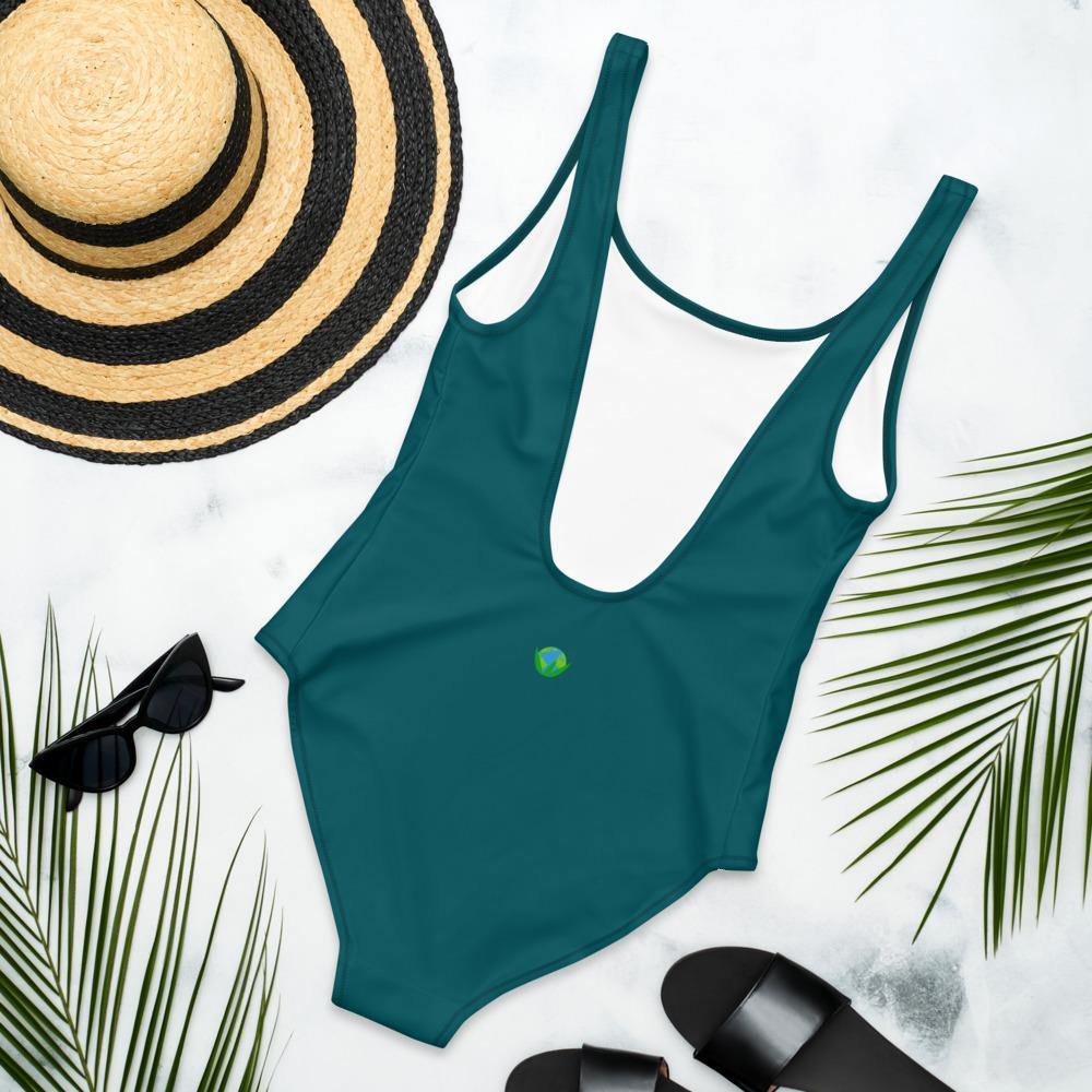 One-Piece Teal Swimsuit - Earth Thanks - One-Piece Teal Swimsuit - natural, vegan, eco-friendly, organic, sustainable, accessories, apparel, beach, beach wear, beachwear, sea, summer, swim, swimming pool, swimsuit