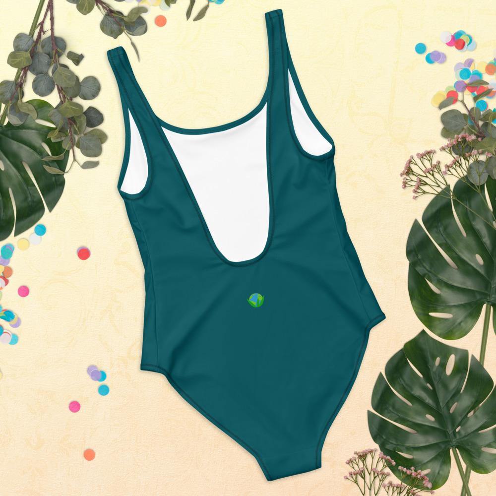 One-Piece Teal Swimsuit - Earth Thanks - One-Piece Teal Swimsuit - natural, vegan, eco-friendly, organic, sustainable, accessories, apparel, beach, beach wear, beachwear, sea, summer, swim, swimming pool, swimsuit