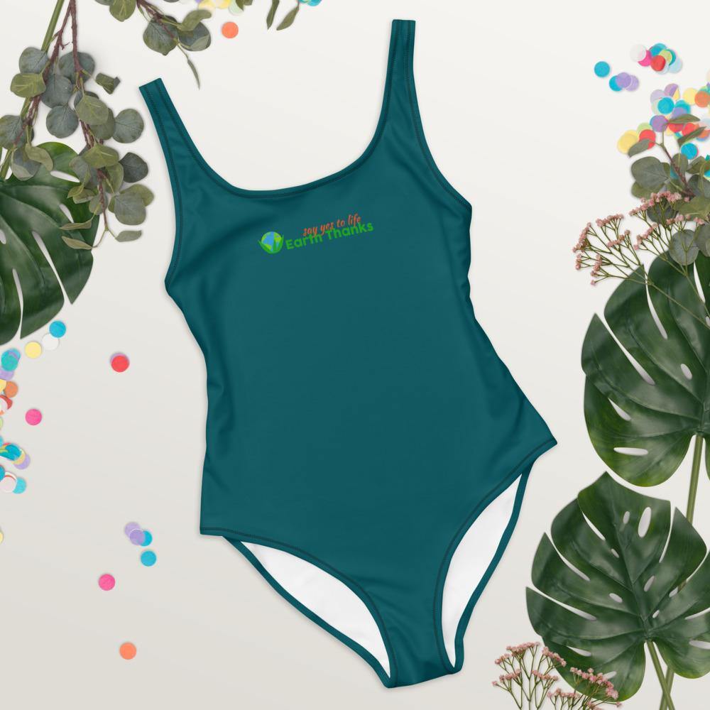 One-Piece Teal Swimsuit - Earth Thanks - One-Piece Teal Swimsuit - natural, vegan, eco-friendly, organic, sustainable, accessories, apparel, beach, beach wear, beachwear, sea, summer, swim, swimming pool, swimsuit