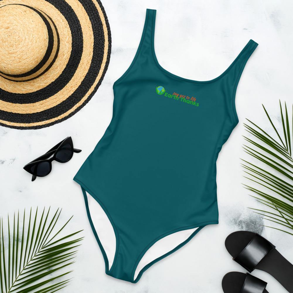 One-Piece Teal Swimsuit - Earth Thanks - One-Piece Teal Swimsuit - natural, vegan, eco-friendly, organic, sustainable, accessories, apparel, beach, beach wear, beachwear, sea, summer, swim, swimming pool, swimsuit