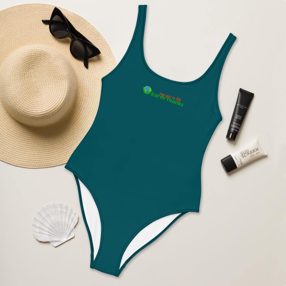 One-Piece Teal Swimsuit - Earth Thanks - One-Piece Teal Swimsuit - natural, vegan, eco-friendly, organic, sustainable, accessories, apparel, beach, beach wear, beachwear, sea, summer, swim, swimming pool, swimsuit