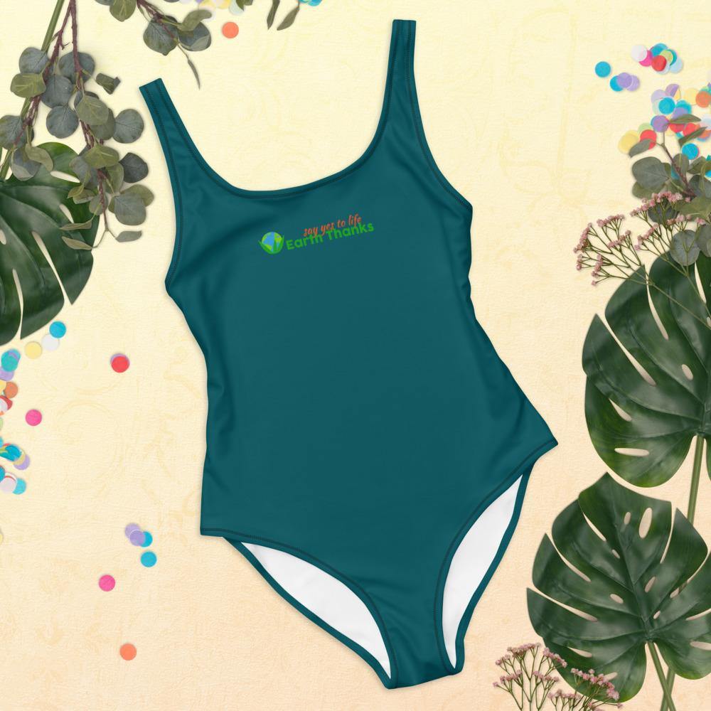 One-Piece Teal Swimsuit - Earth Thanks - One-Piece Teal Swimsuit - natural, vegan, eco-friendly, organic, sustainable, accessories, apparel, beach, beach wear, beachwear, sea, summer, swim, swimming pool, swimsuit