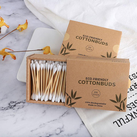 Natural Biodegradable Bamboo and Cotton Ear Swabs - Earth Thanks - Natural Biodegradable Bamboo and Cotton Ear Swabs - anti-microbial, antibacterial, antimicrobial, bamboo, bamboo fiber, bathroom, beauty, body care, buds, cleaning, compostable, cotton, ear buds, ear swabs, health, home, make-up, makeup, men, non toxic, recyclable, recycle, recycle friendly, reusable, self-care, selfcare, sterile, swabs, toilet, unisex, vegan friendly, woman, women, wood, wooden