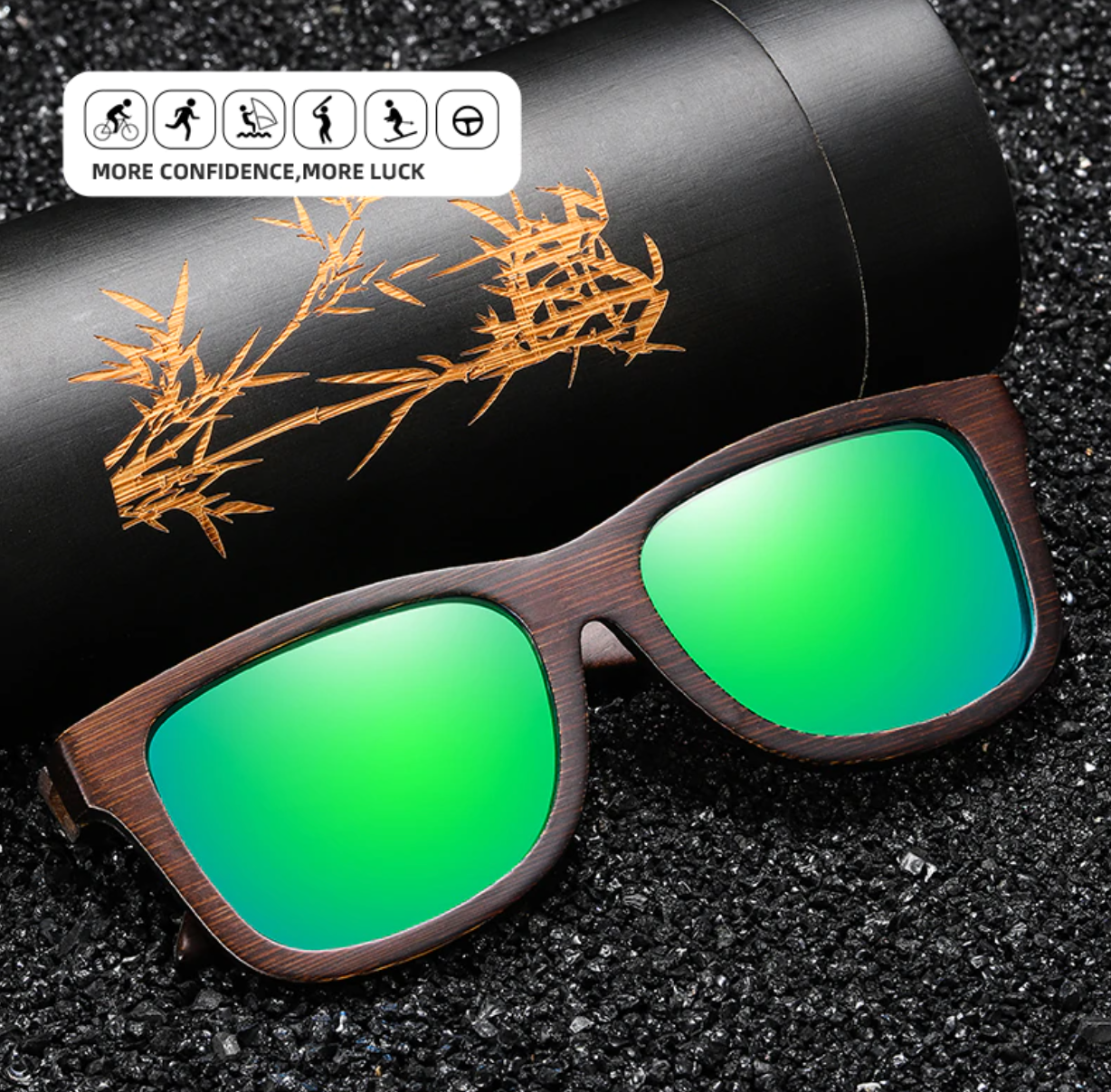 Natural Bamboo Wooden Sunglasses - Earth Thanks