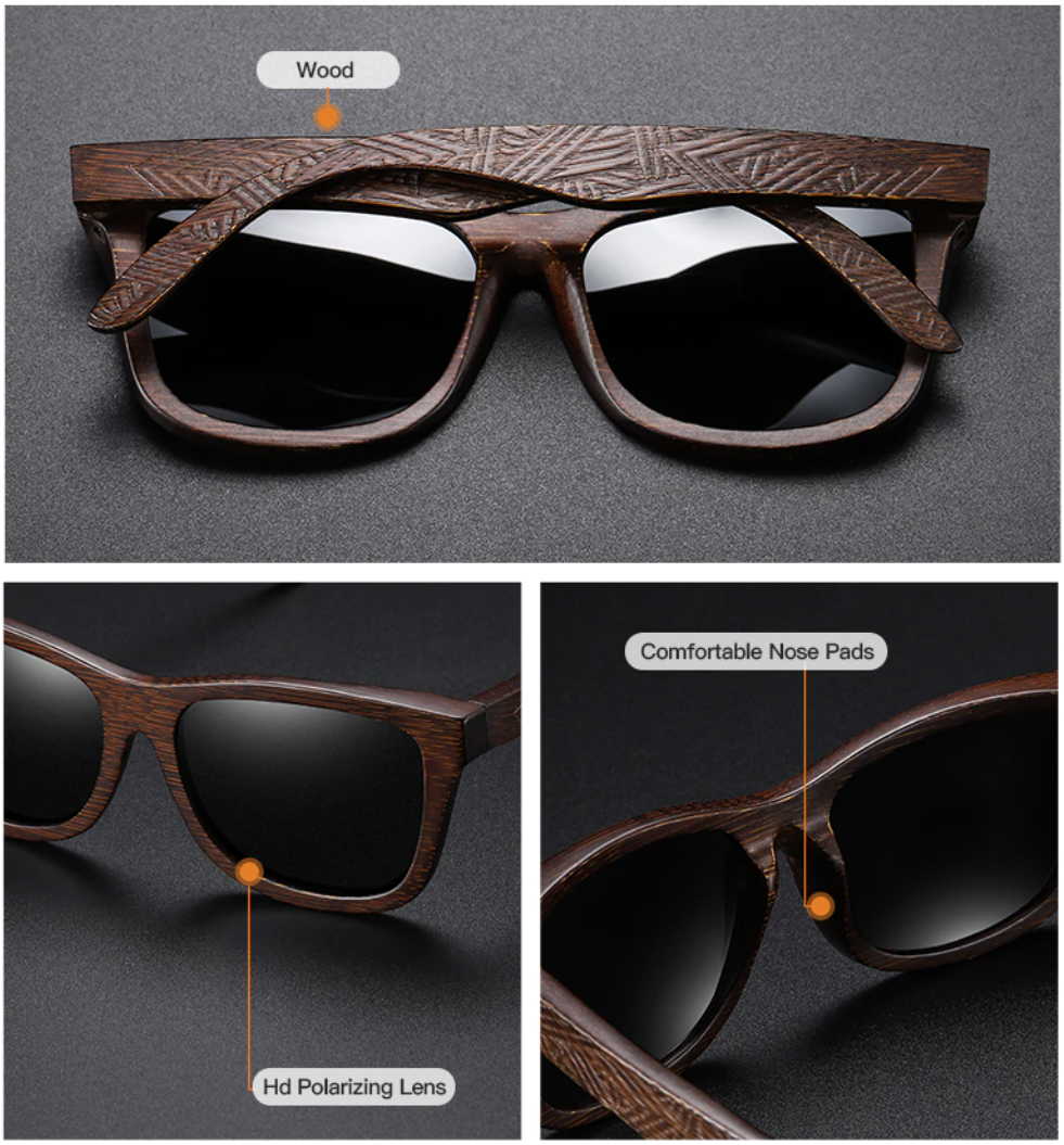 Natural Bamboo Wooden Sunglasses - Earth Thanks