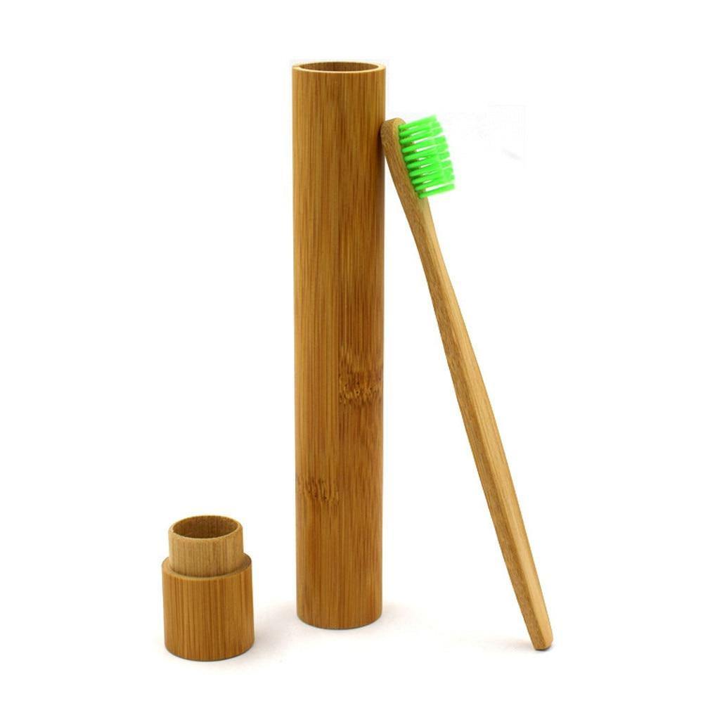 Bamboo Antibacterial Tube For Toothbrush - Earth Thanks - Bamboo Antibacterial Tube For Toothbrush - anti-microbial, antibacterial, antimicrobial, bamboo, bathroom, beauty, body care, box, camping, cleaning, compostable, container, food, handmade, health, home, house, makeup, non toxic, office, outdoor, picnic, plant trees, recyclable, recycle, recycle friendly, restroom, reusable, school, self-care, stationery, sterile, sticks, teeth, toilet, tools, toothbrush, travel, vegan friendly, wood, wooden