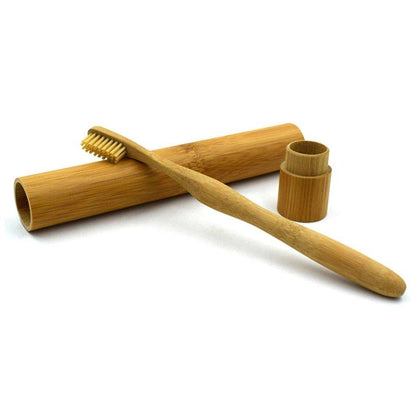 Bamboo Antibacterial Tube For Toothbrush - Earth Thanks - Bamboo Antibacterial Tube For Toothbrush - anti-microbial, antibacterial, antimicrobial, bamboo, bathroom, beauty, body care, box, camping, cleaning, compostable, container, food, handmade, health, home, house, makeup, non toxic, office, outdoor, picnic, plant trees, recyclable, recycle, recycle friendly, restroom, reusable, school, self-care, stationery, sterile, sticks, teeth, toilet, tools, toothbrush, travel, vegan friendly, wood, wooden