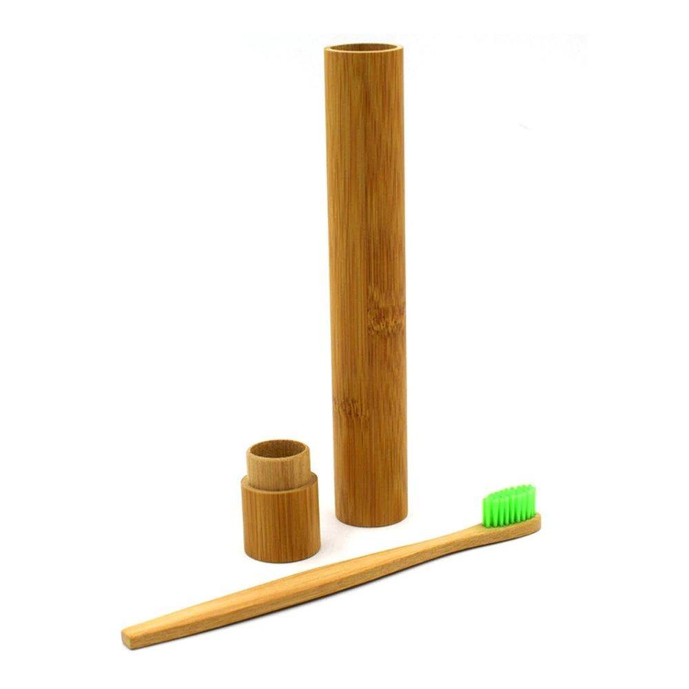 Bamboo Antibacterial Tube For Toothbrush - Earth Thanks - Bamboo Antibacterial Tube For Toothbrush - anti-microbial, antibacterial, antimicrobial, bamboo, bathroom, beauty, body care, box, camping, cleaning, compostable, container, food, handmade, health, home, house, makeup, non toxic, office, outdoor, picnic, plant trees, recyclable, recycle, recycle friendly, restroom, reusable, school, self-care, stationery, sterile, sticks, teeth, toilet, tools, toothbrush, travel, vegan friendly, wood, wooden