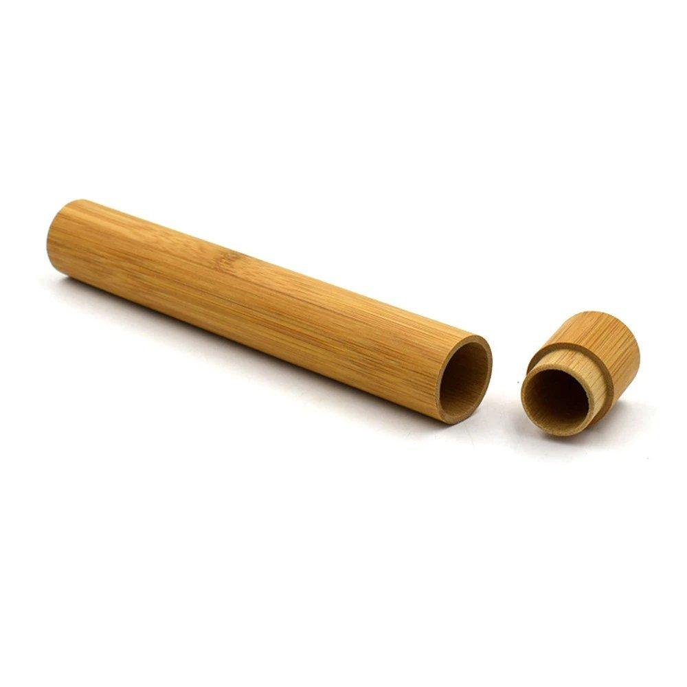 Bamboo Antibacterial Tube For Toothbrush - Earth Thanks - Bamboo Antibacterial Tube For Toothbrush - anti-microbial, antibacterial, antimicrobial, bamboo, bathroom, beauty, body care, box, camping, cleaning, compostable, container, food, handmade, health, home, house, makeup, non toxic, office, outdoor, picnic, plant trees, recyclable, recycle, recycle friendly, restroom, reusable, school, self-care, stationery, sterile, sticks, teeth, toilet, tools, toothbrush, travel, vegan friendly, wood, wooden