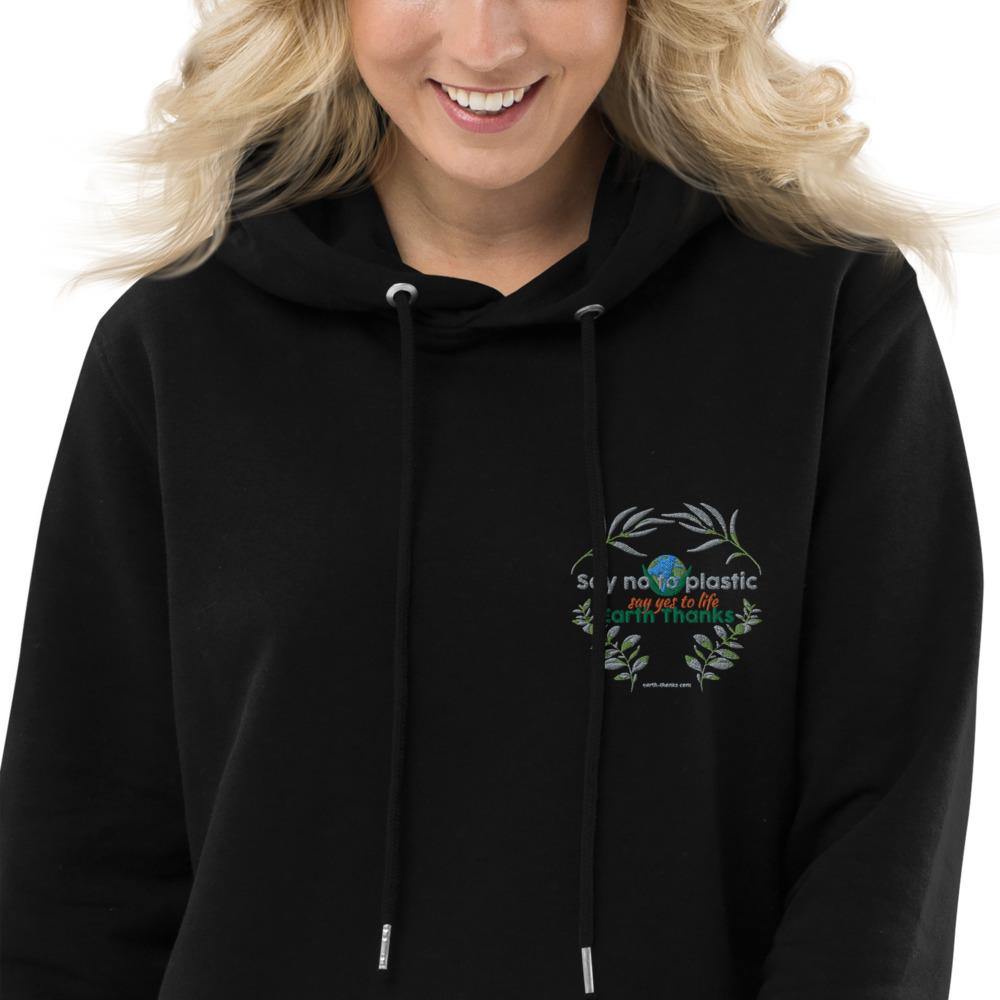 Say no to plastic - Hoodie dress - Earth Thanks - Say no to plastic - Hoodie dress - natural, vegan, eco-friendly, organic, sustainable, apparel, comfortable, cotton, eco fashion, eco textiles, embroidery, home, hoodie, Hoodie dress, non toxic, organic, organic cotton, outdoor, outfit, recyclable, recycle, recycle friendly, reusable, soft, sport, sports wear, sportswear, travel, vegan friendly, woman, women