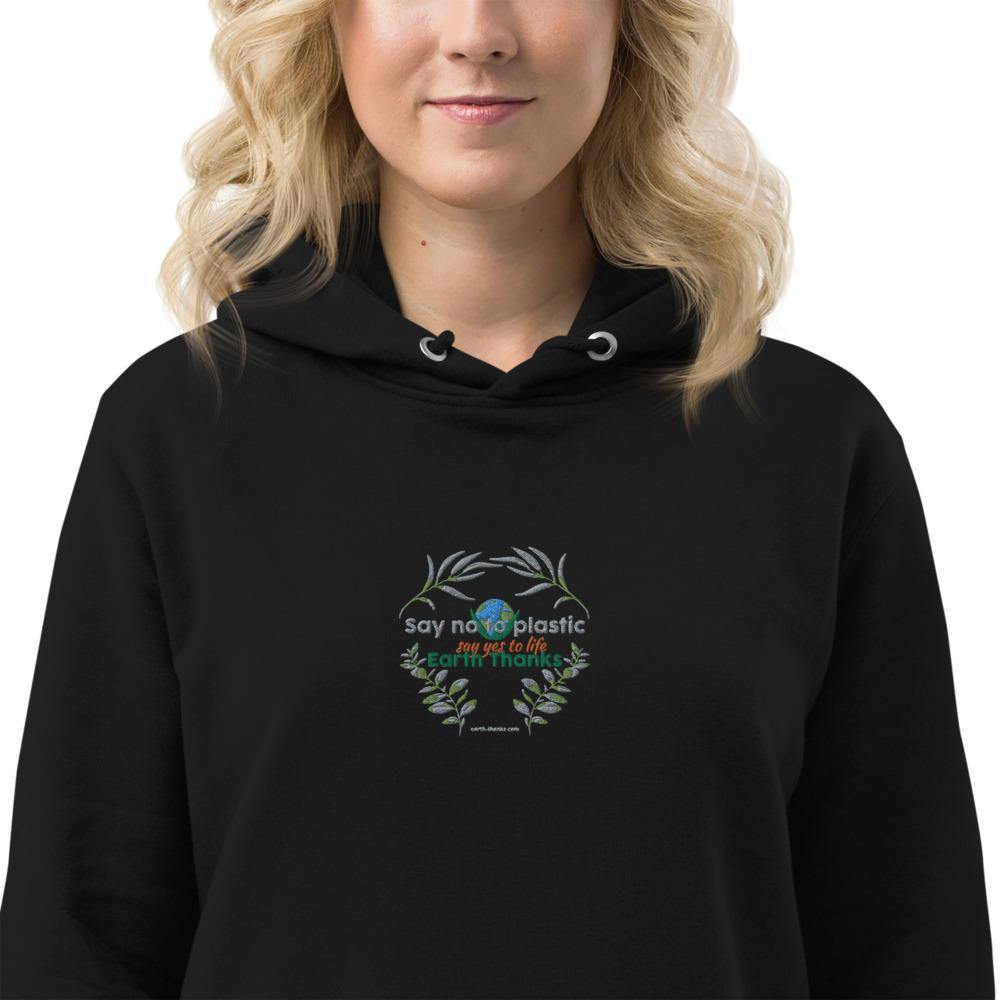 Say no to plastic - Hoodie dress - Earth Thanks - Say no to plastic - Hoodie dress - natural, vegan, eco-friendly, organic, sustainable, apparel, comfortable, cotton, eco fashion, eco textiles, embroidery, home, hoodie, Hoodie dress, non toxic, organic, organic cotton, outdoor, outfit, recyclable, recycle, recycle friendly, reusable, soft, sport, sports wear, sportswear, travel, vegan friendly, woman, women