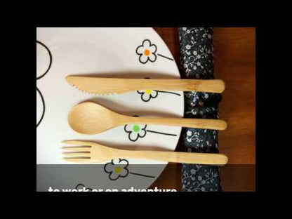 Eco-Friendly Reusable Bamboo Cutlery Set - 8 Pcs Utensil Kit