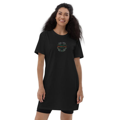 Have you planted a tree today? - Organic cotton t-shirt dress - Earth Thanks - Have you planted a tree today? - Organic cotton t-shirt dress - natural, vegan, eco-friendly, organic, sustainable, apparel, comfortable, compostable, cotton, eco textiles, ecofashion, embroidery, non toxic, organic, organic cotton, outdoor, recyclable, recycle, recycle friendly, soft, T-shirt, T-shirt dress, travel, unisex, vegan friendly, woman