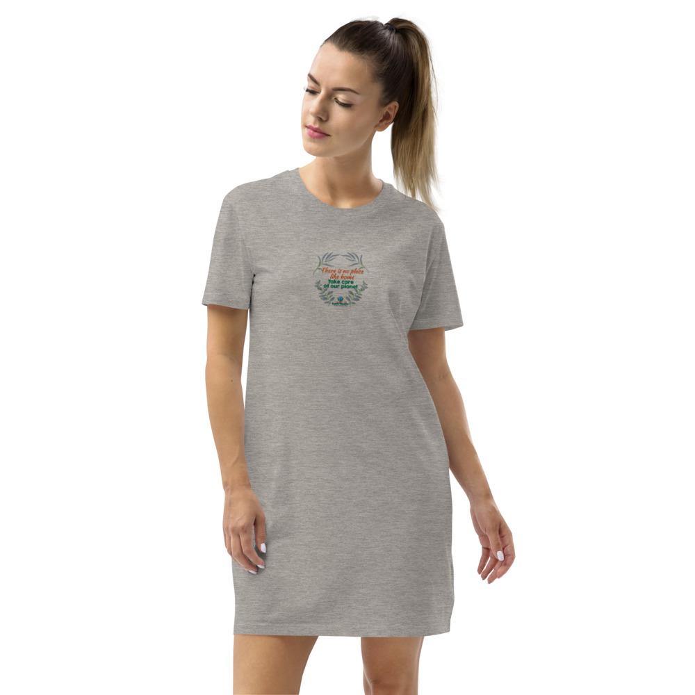 There is no place like home - Organic cotton t-shirt dress - Earth Thanks - There is no place like home - Organic cotton t-shirt dress - natural, vegan, eco-friendly, organic, sustainable, accessories, apparel, compostable, cotton, eco fashion, eco textiles, embroidery, home, non toxic, organic, organic cotton, outdoor, recyclable, recycle, recycle friendly, reusable, soft, sustainable fashion, T-shirt, T-shirt dress, travel, vegan friendly, woman