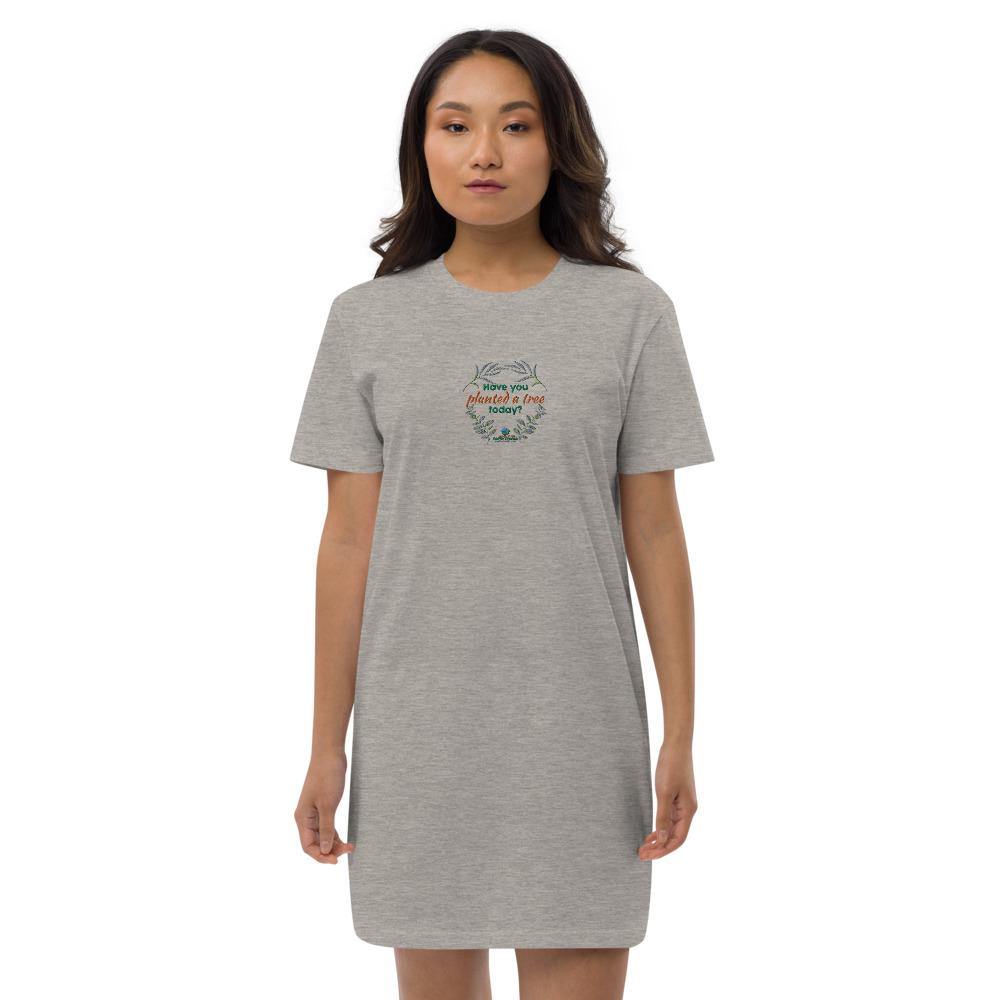 Have you planted a tree today? - Organic cotton t-shirt dress - Earth Thanks - Have you planted a tree today? - Organic cotton t-shirt dress - natural, vegan, eco-friendly, organic, sustainable, apparel, comfortable, compostable, cotton, eco textiles, ecofashion, embroidery, non toxic, organic, organic cotton, outdoor, recyclable, recycle, recycle friendly, soft, T-shirt, T-shirt dress, travel, unisex, vegan friendly, woman