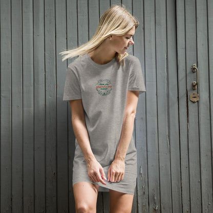 Have you planted a tree today? - Organic cotton t-shirt dress - Earth Thanks - Have you planted a tree today? - Organic cotton t-shirt dress - natural, vegan, eco-friendly, organic, sustainable, apparel, comfortable, compostable, cotton, eco textiles, ecofashion, embroidery, non toxic, organic, organic cotton, outdoor, recyclable, recycle, recycle friendly, soft, T-shirt, T-shirt dress, travel, unisex, vegan friendly, woman