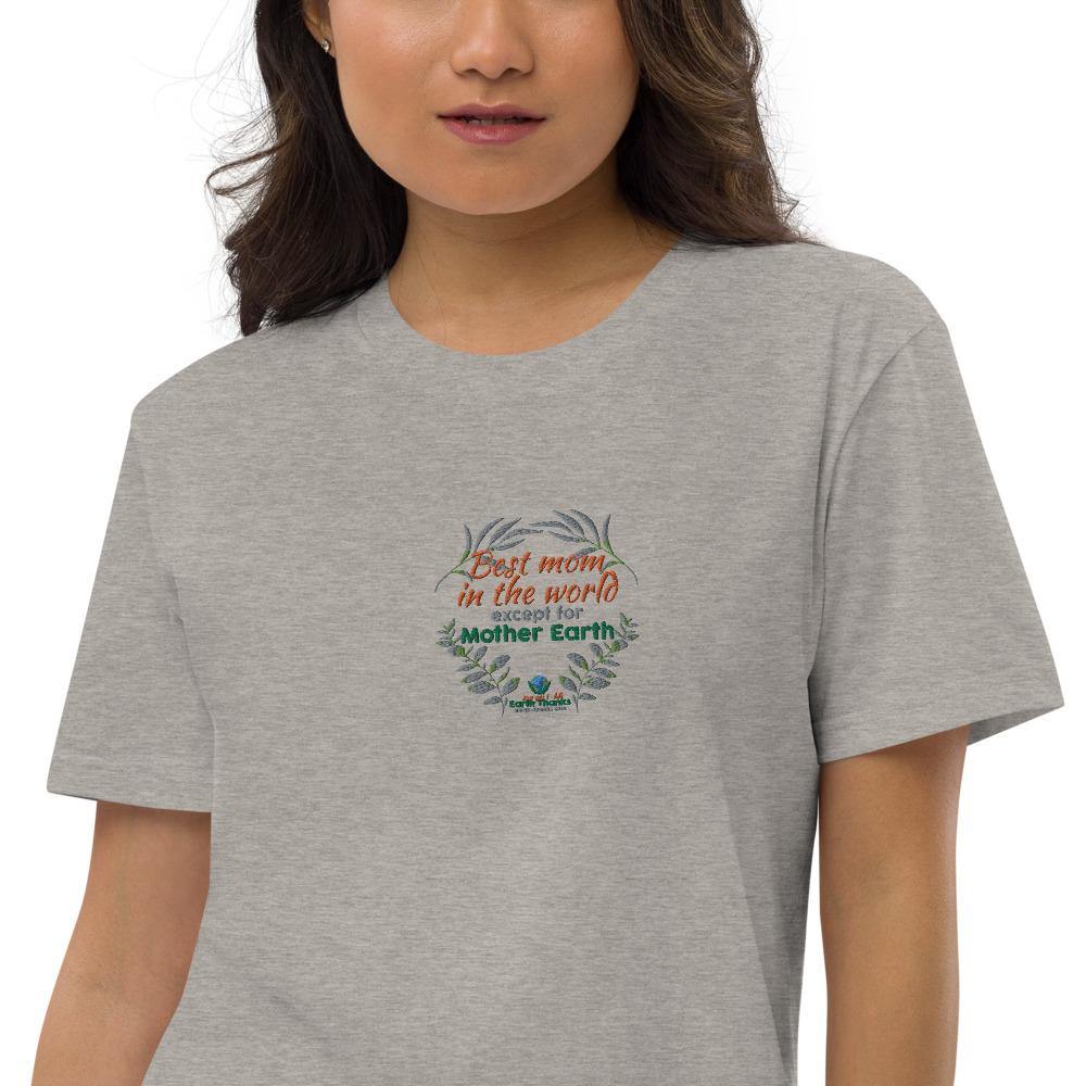 Best mom in the world - Organic cotton t-shirt dress - Earth Thanks - Best mom in the world - Organic cotton t-shirt dress - natural, vegan, eco-friendly, organic, sustainable, apparel, cotton, dress, eco fashion, eco textiles, embroidery, organic cotton, outfit, sport, sports wear, sportswear, T-shirt dress