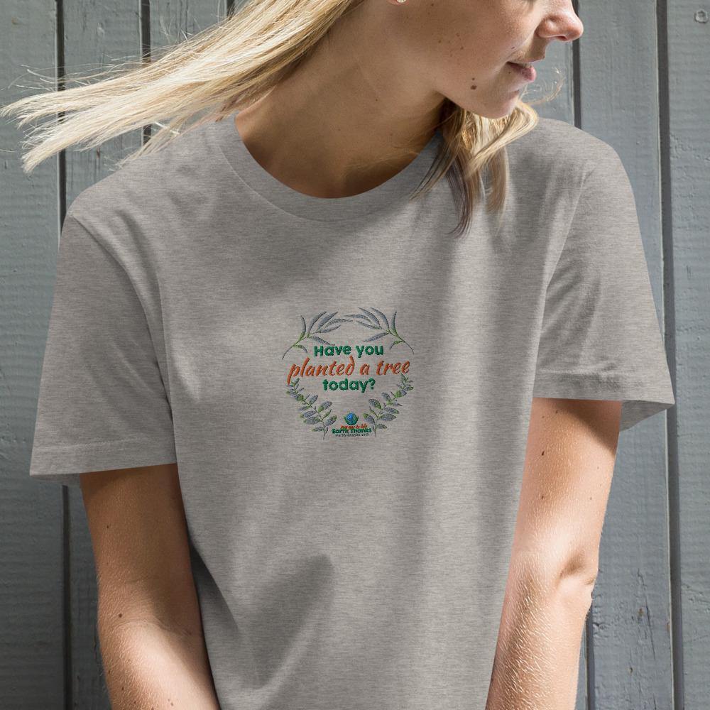 Have you planted a tree today? - Organic cotton t-shirt dress - Earth Thanks - Have you planted a tree today? - Organic cotton t-shirt dress - natural, vegan, eco-friendly, organic, sustainable, apparel, comfortable, compostable, cotton, eco textiles, ecofashion, embroidery, non toxic, organic, organic cotton, outdoor, recyclable, recycle, recycle friendly, soft, T-shirt, T-shirt dress, travel, unisex, vegan friendly, woman