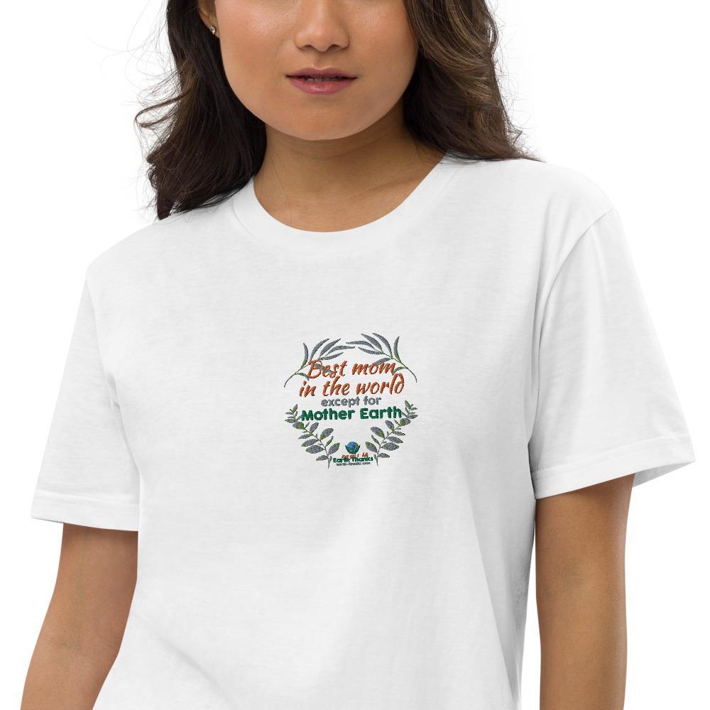 Best mom in the world - Organic cotton t-shirt dress - Earth Thanks - Best mom in the world - Organic cotton t-shirt dress - natural, vegan, eco-friendly, organic, sustainable, apparel, cotton, dress, eco fashion, eco textiles, embroidery, organic cotton, outfit, sport, sports wear, sportswear, T-shirt dress