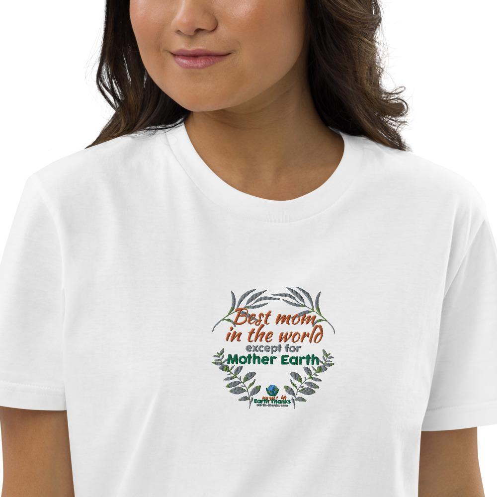 Best mom in the world - Organic cotton t-shirt dress - Earth Thanks - Best mom in the world - Organic cotton t-shirt dress - natural, vegan, eco-friendly, organic, sustainable, apparel, cotton, dress, eco fashion, eco textiles, embroidery, organic cotton, outfit, sport, sports wear, sportswear, T-shirt dress