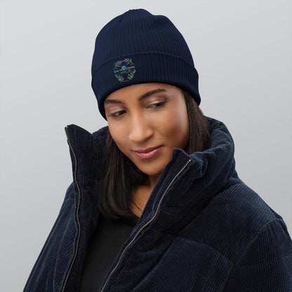 Say no to plastic - Organic ribbed beanie - Earth Thanks - Say no to plastic - Organic ribbed beanie - accessories, cotton, cotton fiber, hat, non toxic, organic cotton, outdoor, portable, recyclable, recycle friendly, reusable, unisex