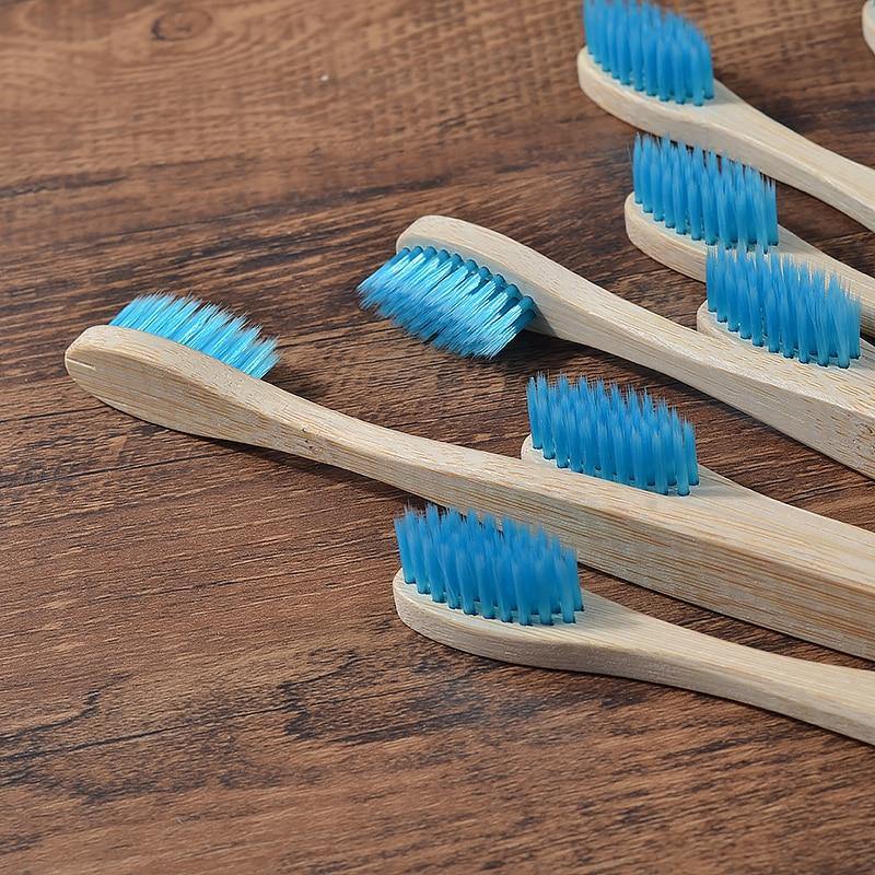 Natural Bamboo Antibacterial Toothbrushes Set of 12 pieces - Earth Thanks