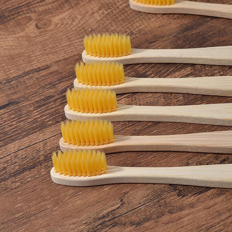 Natural Bamboo Antibacterial Toothbrushes Set of 12 pieces - Earth Thanks