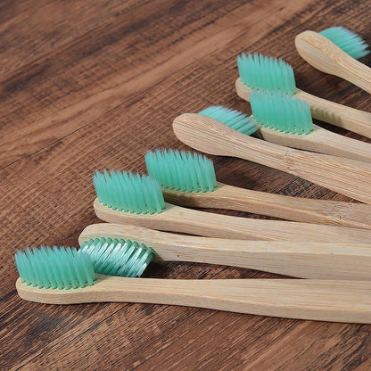 Natural Bamboo Antibacterial Toothbrushes Set of 12 pieces - Earth Thanks