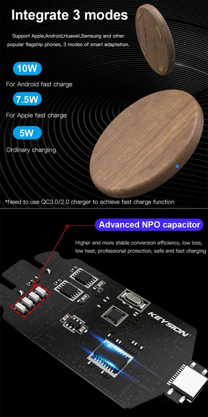 Bamboo USB Wireless Charger for Smartphones