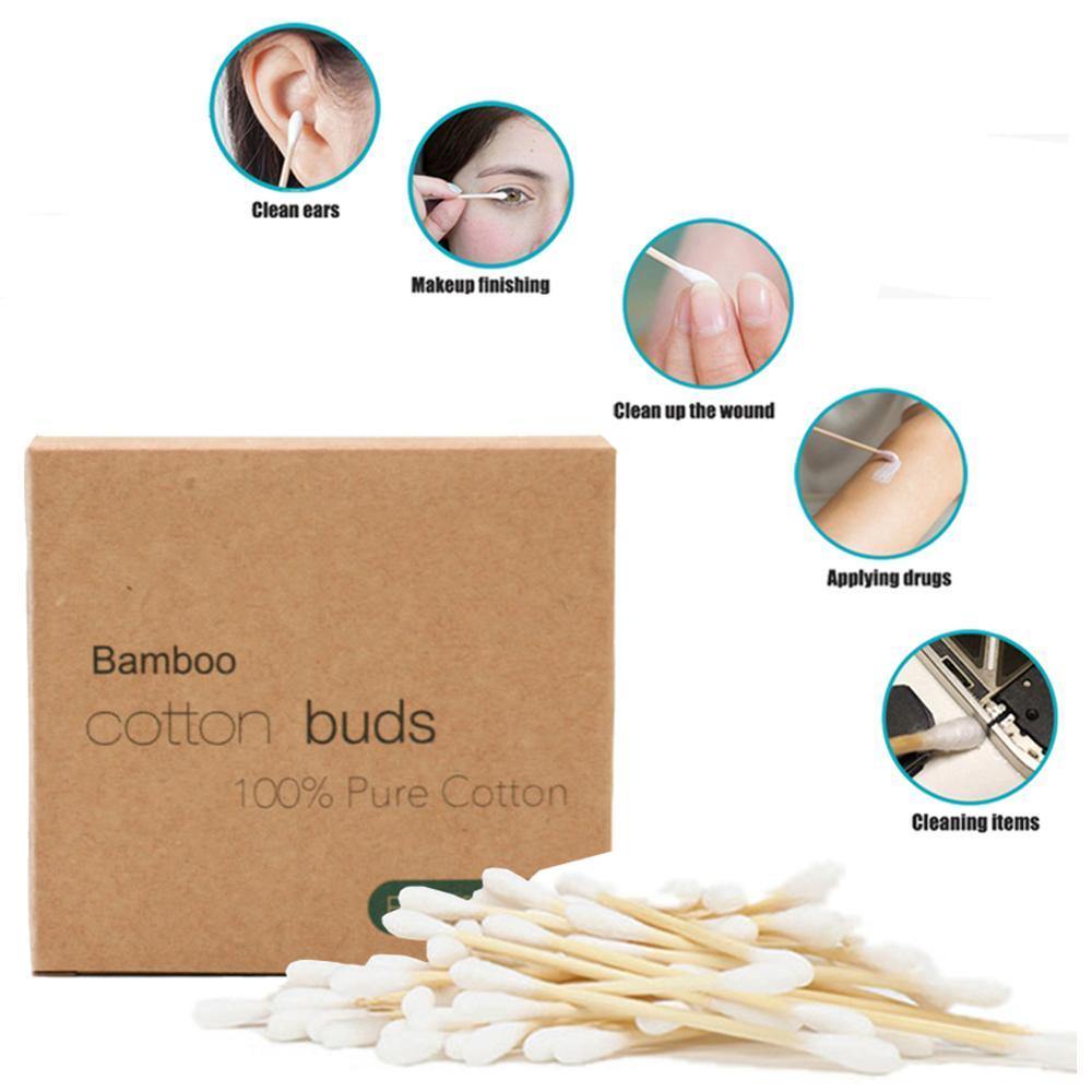 Natural Biodegradable Bamboo and Cotton Ear Swabs - Earth Thanks - Natural Biodegradable Bamboo and Cotton Ear Swabs - anti-microbial, antibacterial, antimicrobial, bamboo, bamboo fiber, bathroom, beauty, body care, buds, cleaning, compostable, cotton, ear buds, ear swabs, health, home, make-up, makeup, men, non toxic, recyclable, recycle, recycle friendly, reusable, self-care, selfcare, sterile, swabs, toilet, unisex, vegan friendly, woman, women, wood, wooden