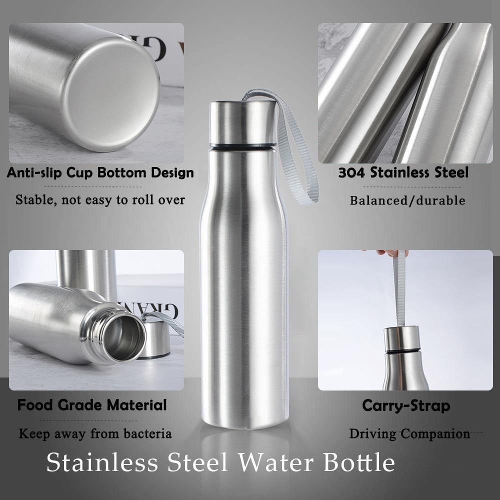 Stainless Steel Insulated Water Bottle - Earth Thanks - Stainless Steel Insulated Water Bottle - natural, vegan, eco-friendly, organic, sustainable, bottle, camping, coffee, container, cup, dinner, dinnerware, drink, drinking cup, food storage, fresh, home, home care, house, insulated, liquid, lunch, metal, milk, non toxic, nylon, office, outdoor, portable, recyclable, recycle, recycle friendly, reusable, save food, stainless steel, steel, sterile, tableware, tea, travel, vegan friendly, water