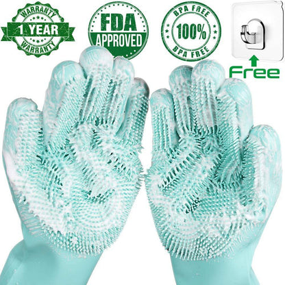 Silicone Antibacterial Magic Kitchen Cleaning Gloves - Earth Thanks - Silicone Antibacterial Magic Kitchen Cleaning Gloves - natural, vegan, eco-friendly, organic, sustainable, bathroom, cleaning, cleaning products, dinnerware, disposable, food grade silicone, home, home care, house, housekeeping, men, non toxic, recyclable, recycle, recycle friendly, reusable, silicone, sterile, tableware, unisex, water, woman, women